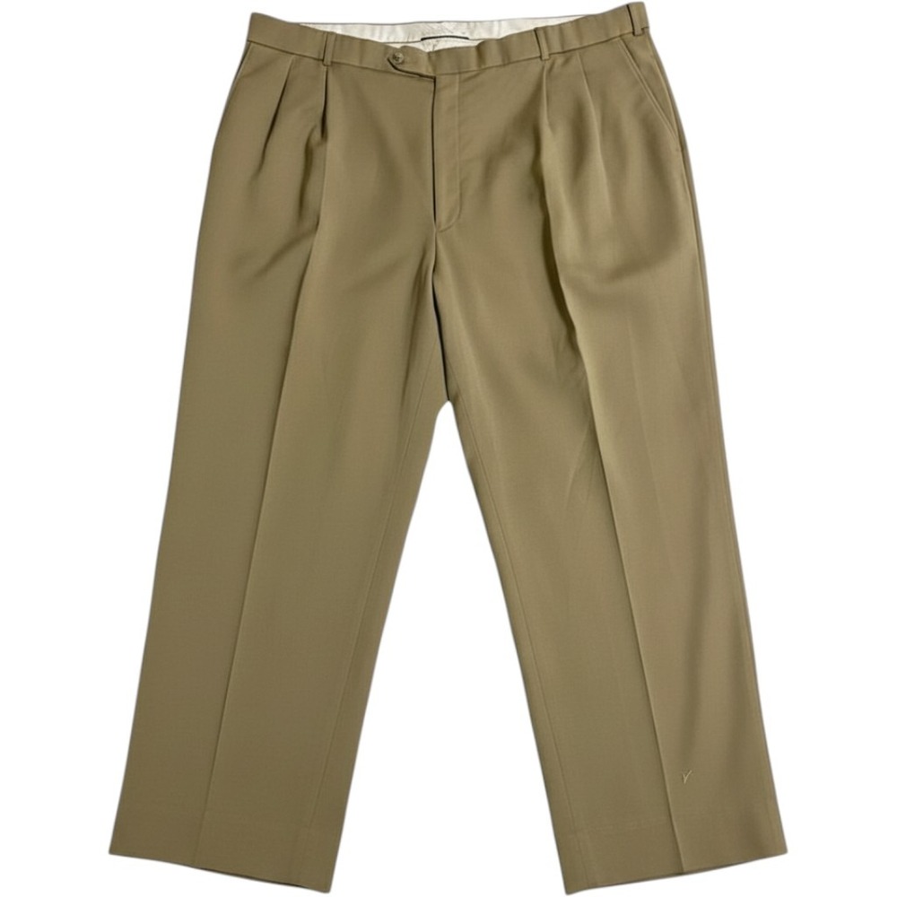 Ballin Dress Pants Mens Size 42 Tan Comfort-EZE Pleated Trousers Quiet Luxury